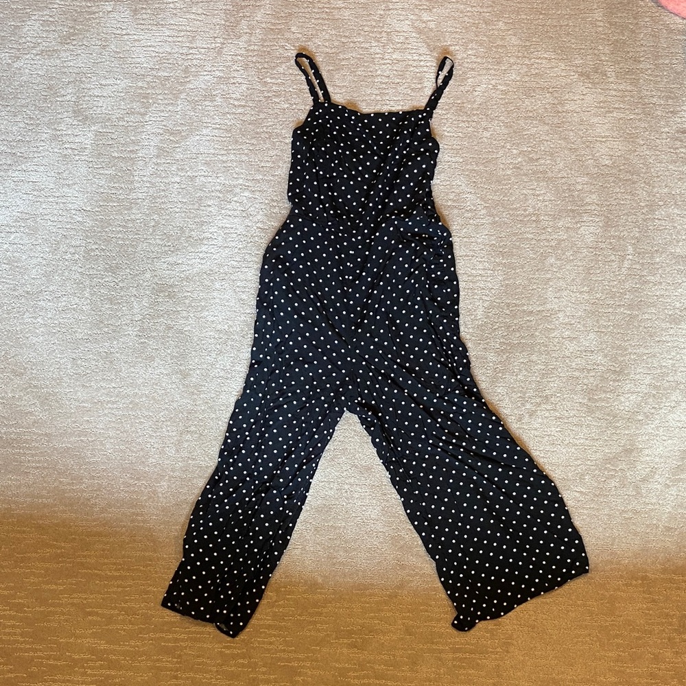 Old Navy Black and White Polka Dot Jumpsuit